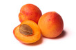Apricots on white