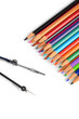 Color pencils and bow compass Color pencils and bow compass