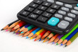 Calculator and pencils Calculator and pencils