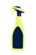 Yellow spray cleaning bottle with blank label