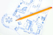 Pencil and house plan