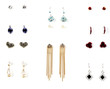 several pairs of earrings with stones
