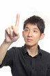 hand pointing is on the white bangkok