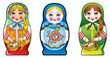 Traditional Russian matryoshka (matrioshka) dolls, vector Traditional Russian matryoshka (matrioshka) dolls, vector