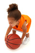 Photo: Addorable Toddler Girl Child in Uniform with Basketball Addorable Toddler Girl Child in Uniform with Basketball