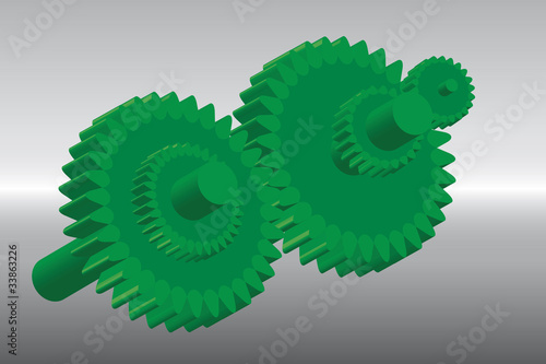 Vector: Logo grüne Zahnräder Logo grüne Zahnräder