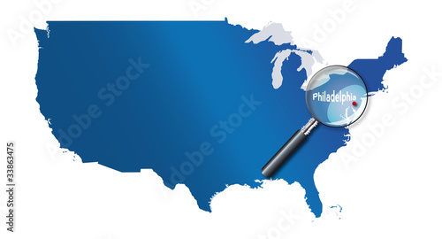 Illustration: Philadelphia, Pennsylvanie, États-Unis, USA - localisation - Tow Philadelphia, Pennsylvanie, États-Unis, USA - localisation - Tow