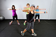 Zumba class for women at a gym
