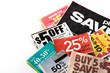 Coupons isolated on white background