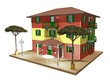 Casa Stile Riviera Ligure-Italian Ligurian-Style House-3D-1