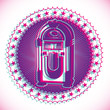 Artistic retro emblem with jukebox.