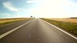 Fahrt auf Landsraße, Kornfelder