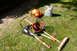 Safety helmet & garden tools