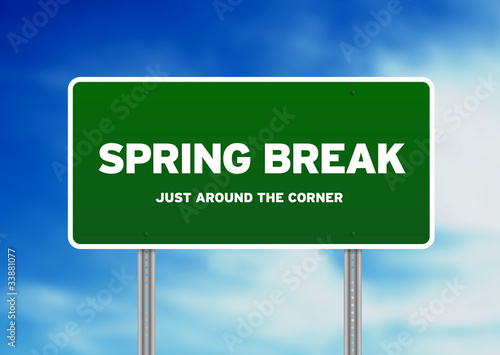 Illustration: Spring Break Highway Sign Spring Break Highway Sign