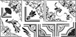 Decor Collection Of Funky Floral Elements Corners