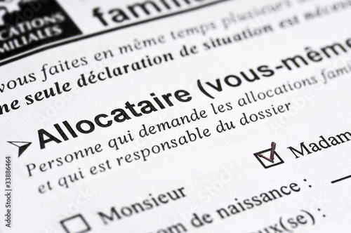 Photo: Demande d'allocations familiales Demande d'allocations familiales
