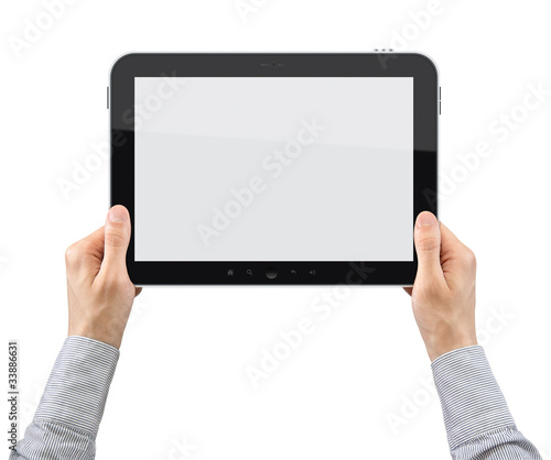 Photo: Holding Tablet PC Holding Tablet PC