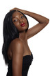 African beautiful woman with long hair. African beautiful woman with long hair.