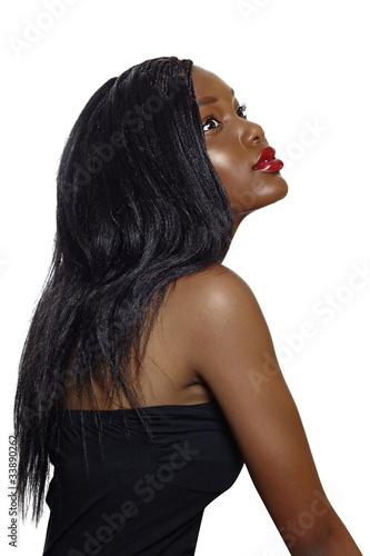 Photo: African beautiful woman with long hair. African beautiful woman with long hair.
