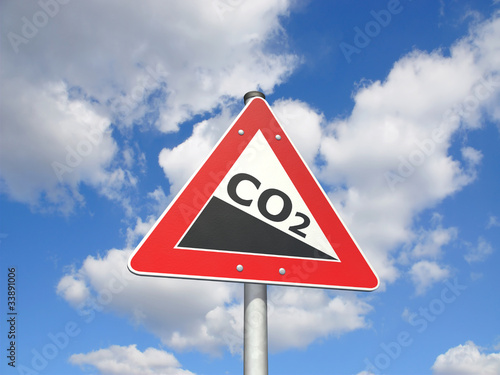 Illustration: Schild CO2-Reduktion Schild CO2-Reduktion