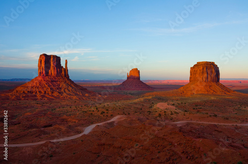 Photo: Monument Valley at sunset Monument Valley at sunset
