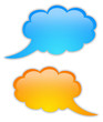 Glossy speech bubbles set