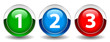 Numbers buttons set, vector illustration