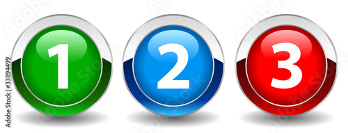 Vector: Numbers buttons set, vector illustration Numbers buttons set, vector illustration