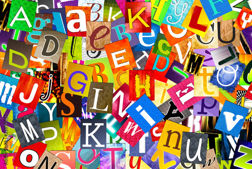 Fototapeta alphabet multicolore - mélange de lettres