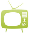vector symbol of green retro tv set