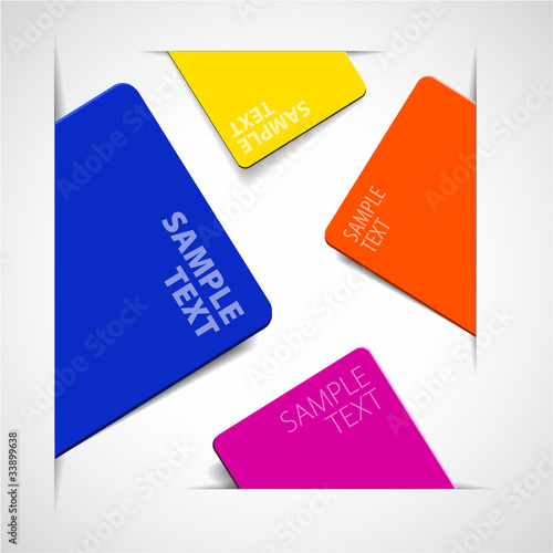 Vector: Set of vector colorful paper cards Set of vector colorful paper cards