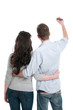 Couple writing your text