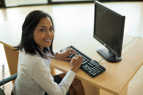 Photo: Cute Working Asian Woman Computer Cute Working Asian Woman Computer