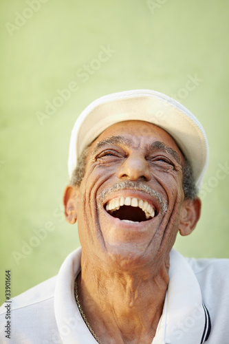 Photo: aged latino man smiling for joy aged latino man smiling for joy