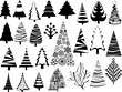 Details der Fotografie Christmas Trees Silhouettes Collection
