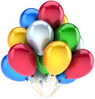Happy birthday party balloons decoration of holiday multicolor