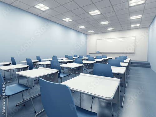 Illustration: modern classroom interior modern classroom interior