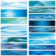 A set of abstract blue background A set of abstract blue background
