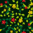 Seamless background with flowers and leaves Seamless background with flowers and leaves