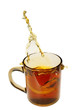tea with lemon on a white background
