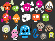 Funny Cartoon Skulls Illustration