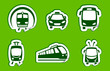 Vector: Stickers with municipal transportation images Stickers with municipal transportation images