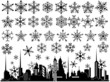 Urban Cityscape Snowflakes Elements