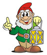 Illustration: Garden Gnome with Lantern Garden Gnome with Lantern