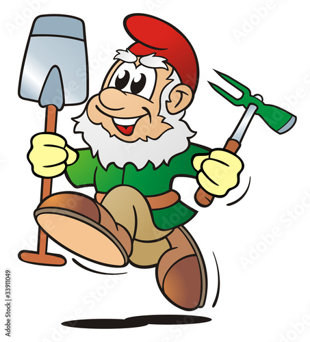 Illustration: Garden Gnome Running Garden Gnome Running