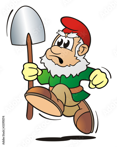 Illustration: Garden Gnome with a Scoop Garden Gnome with a Scoop