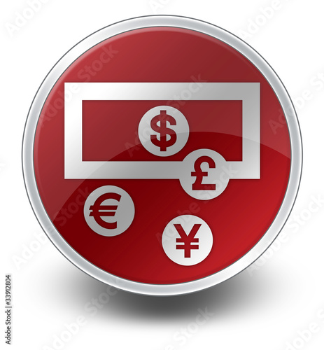 Illustration: Red Glossy Icon "Currency Exchange" Red Glossy Icon "Currency Exchange"