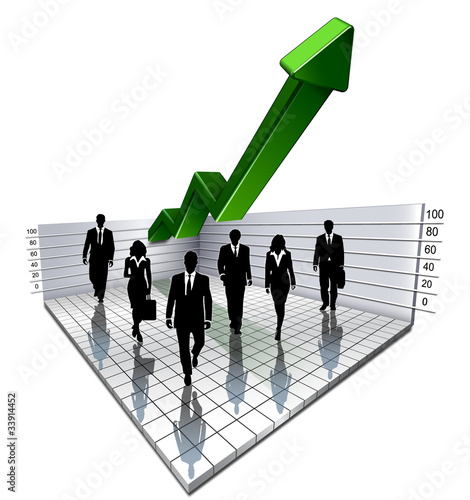 Vector: graph business people graph business people