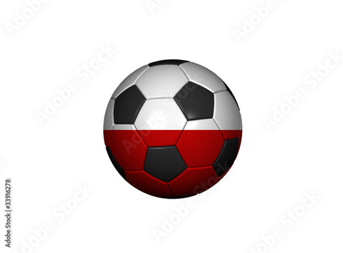 Illustration: Football (soccer ball) covered with the Polish flag Football (soccer ball) covered with the Polish flag