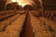 Weinkeller Barrique Rotwein Holzfässer Piemont, Italien Weinkeller Barrique Rotwein Holzfässer Piemont, Italien